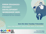 ERRIN Erasmus Project Development Workshop 2021 call for projects 1