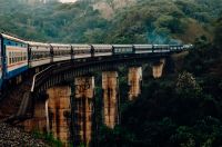 train on a bridge