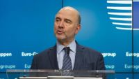 Pierre Moscovici na spotkaniu eurogrupy